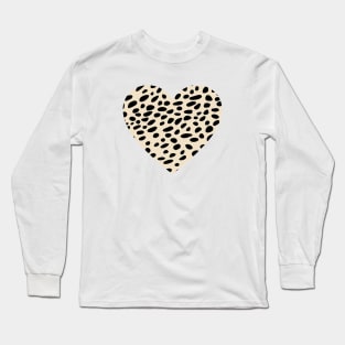 Cheetah Leopard Original Print Heart Shape Long Sleeve T-Shirt